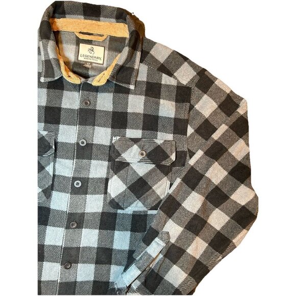 Legendary Whitetails Flannel Jacket Black/Grey Plaid Men’s Size Large Tall - Picture 3 of 8